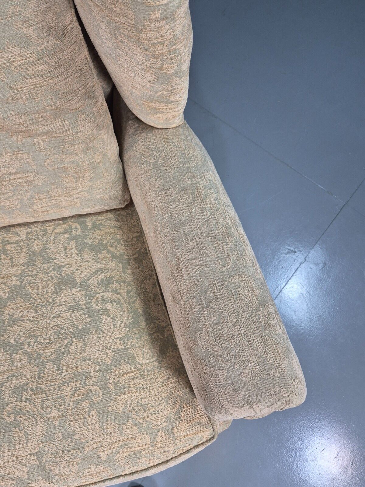 Vintage Wing Back Lounge Chair Floral Damask Edwardian Antique EB7787 MNOR - UKDK FURNITURE