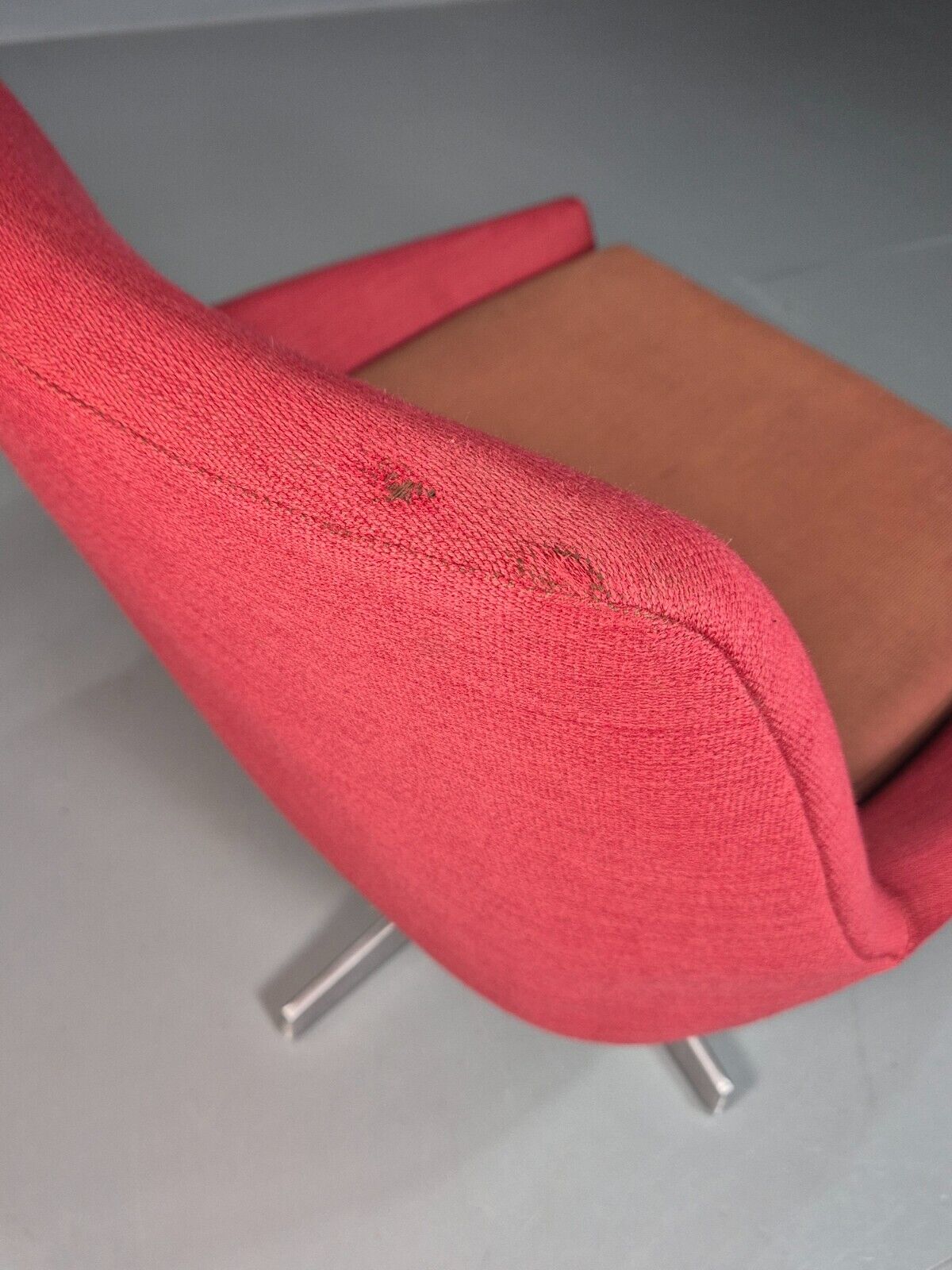Vintage Swedish Swivel Chair Red Wool Ihreborn 1970s Retro EB7899 MSWI - UKDK FURNITURE