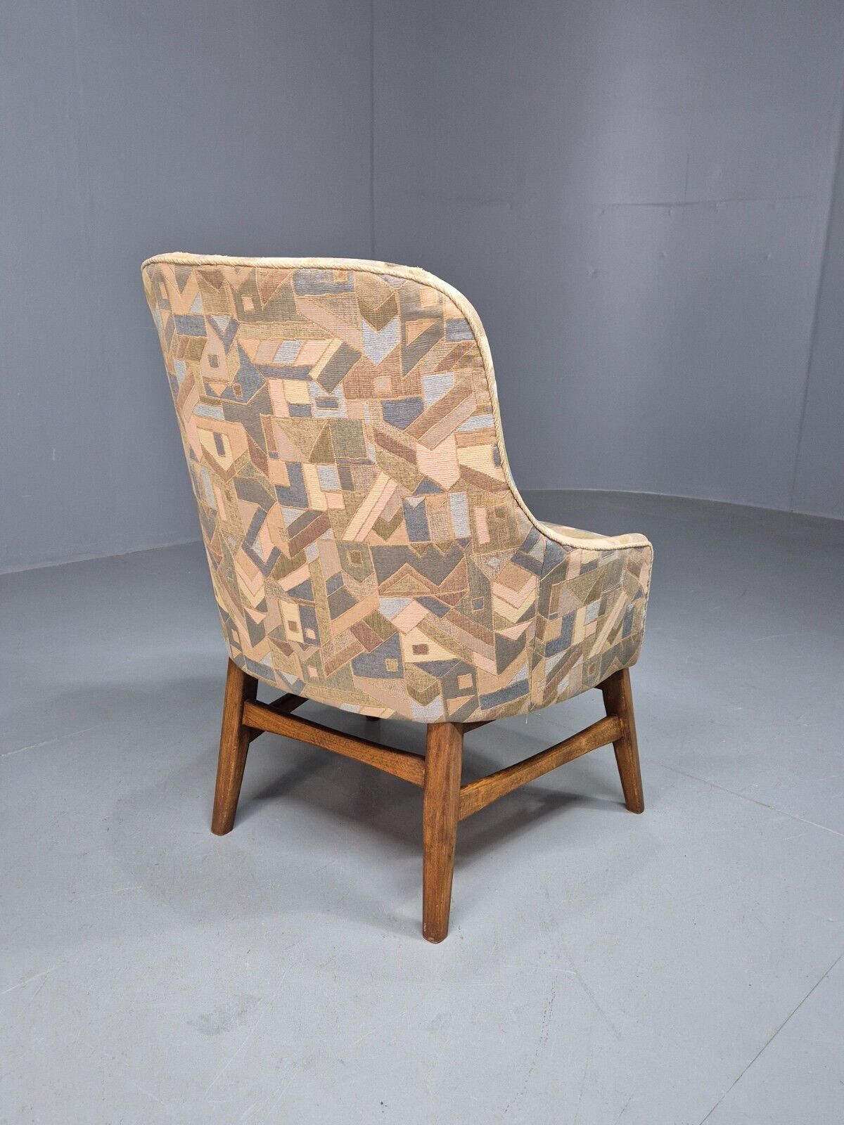 Vintage Danish Lounge Chair Multi Coloured Curved Retro 1950s MCM EB8253 MNOR - UKDK FURNITURE