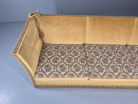 Three Seater Knole Sofa Vintage Danish 1960s Gold Velour Retro EB11432 V3SS1