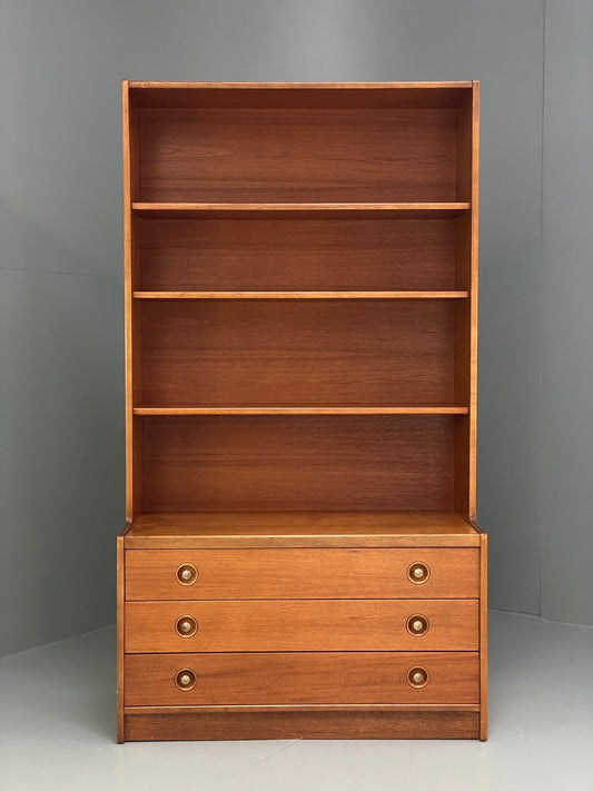 Vintage Teak Wall Unit With Drawers And Shelving 1960s Retro Design EB9739 MWOO - UKDK FURNITURE