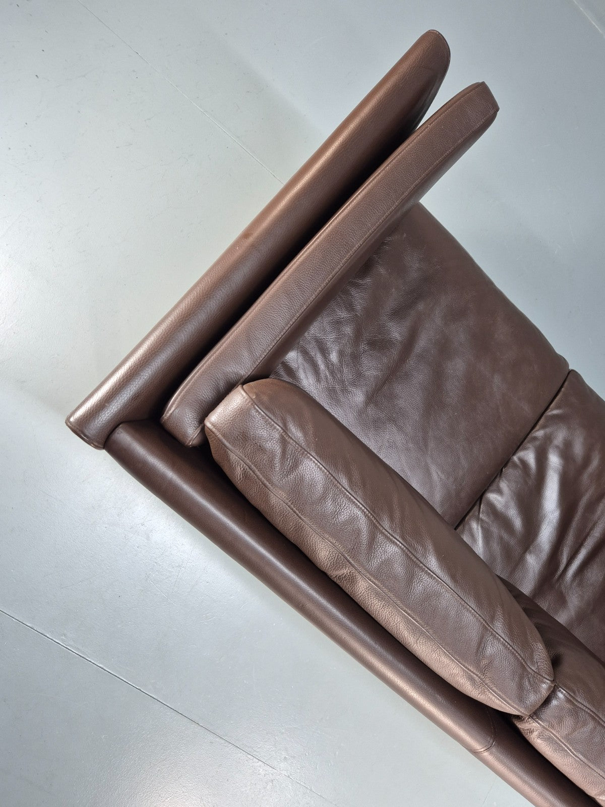 Mid Century Two Seater Sofa Vintage Danish Brown Leather Retro 1970 EB10094 M2SS15