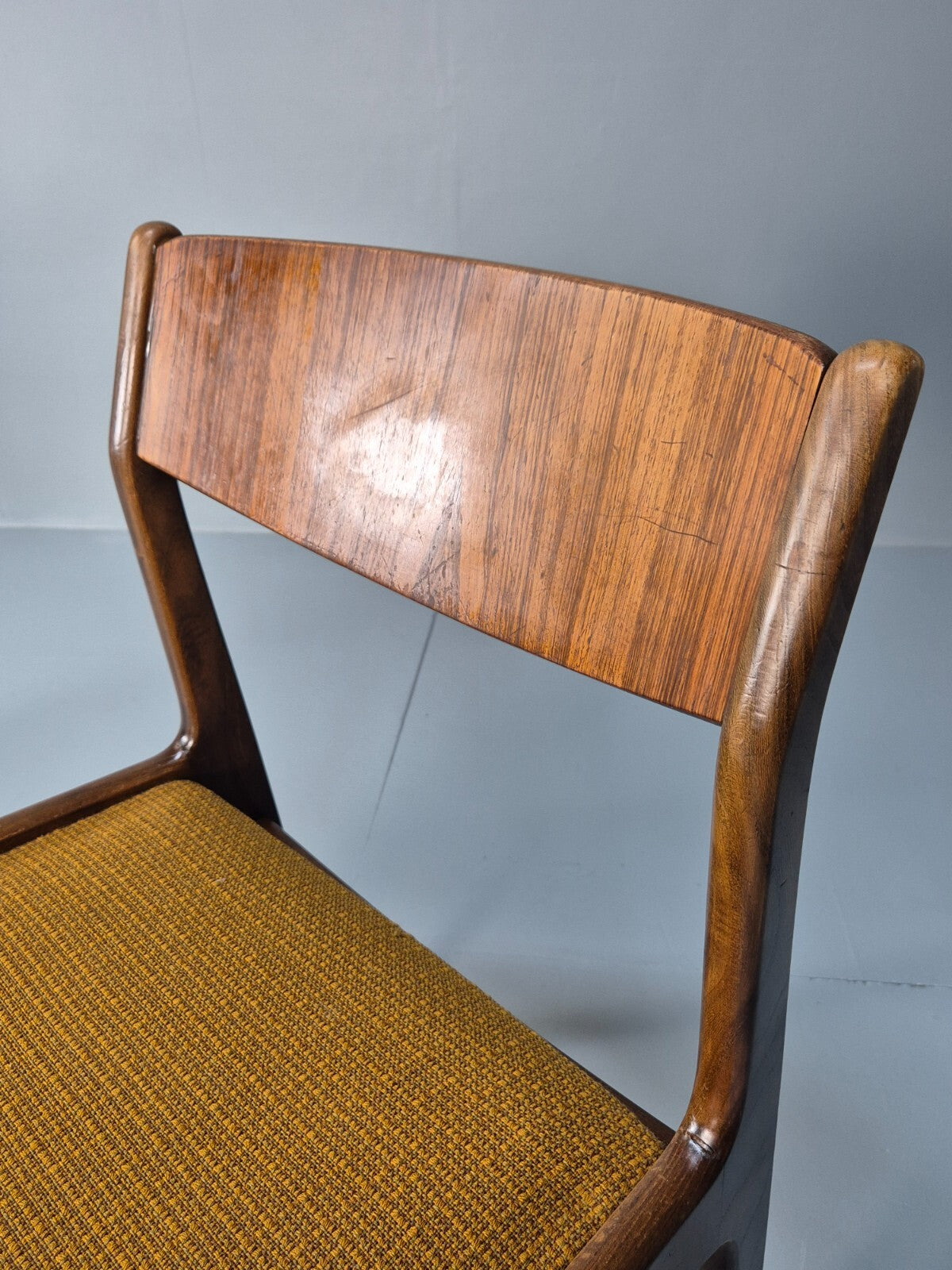 4 Vintage Danish Farso Stolefabrik Walnut Orange 19060s MCM EB9537 MDIN - UKDK FURNITURE