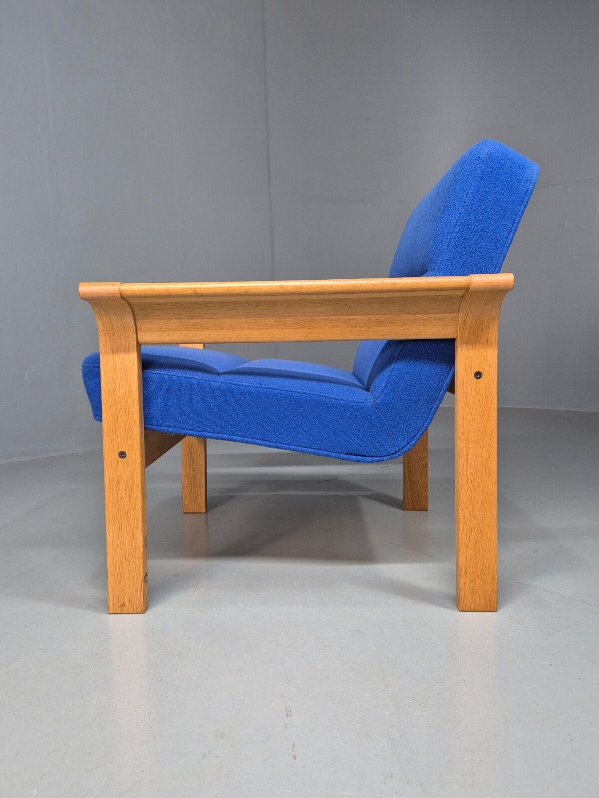 Vintage Danish Lounge Chair Blue Bentwood Magnus Olesen Retro 1970s EB8285 MNOR - UKDK FURNITURE