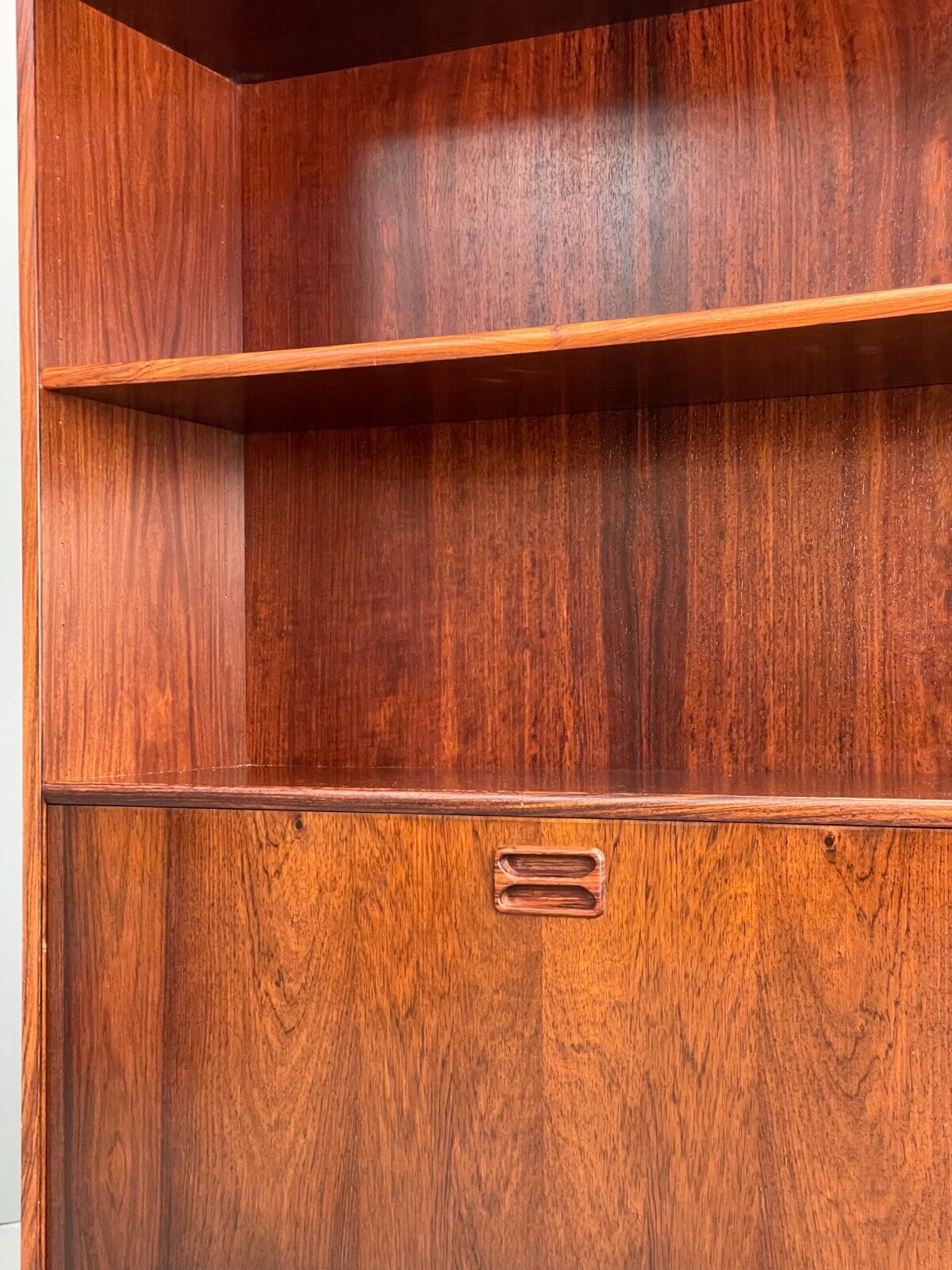 Vintage Danish Bookcase Shelving Unit With Drop Door Drinks Cabinet EB8815 MWOO - UKDK FURNITURE