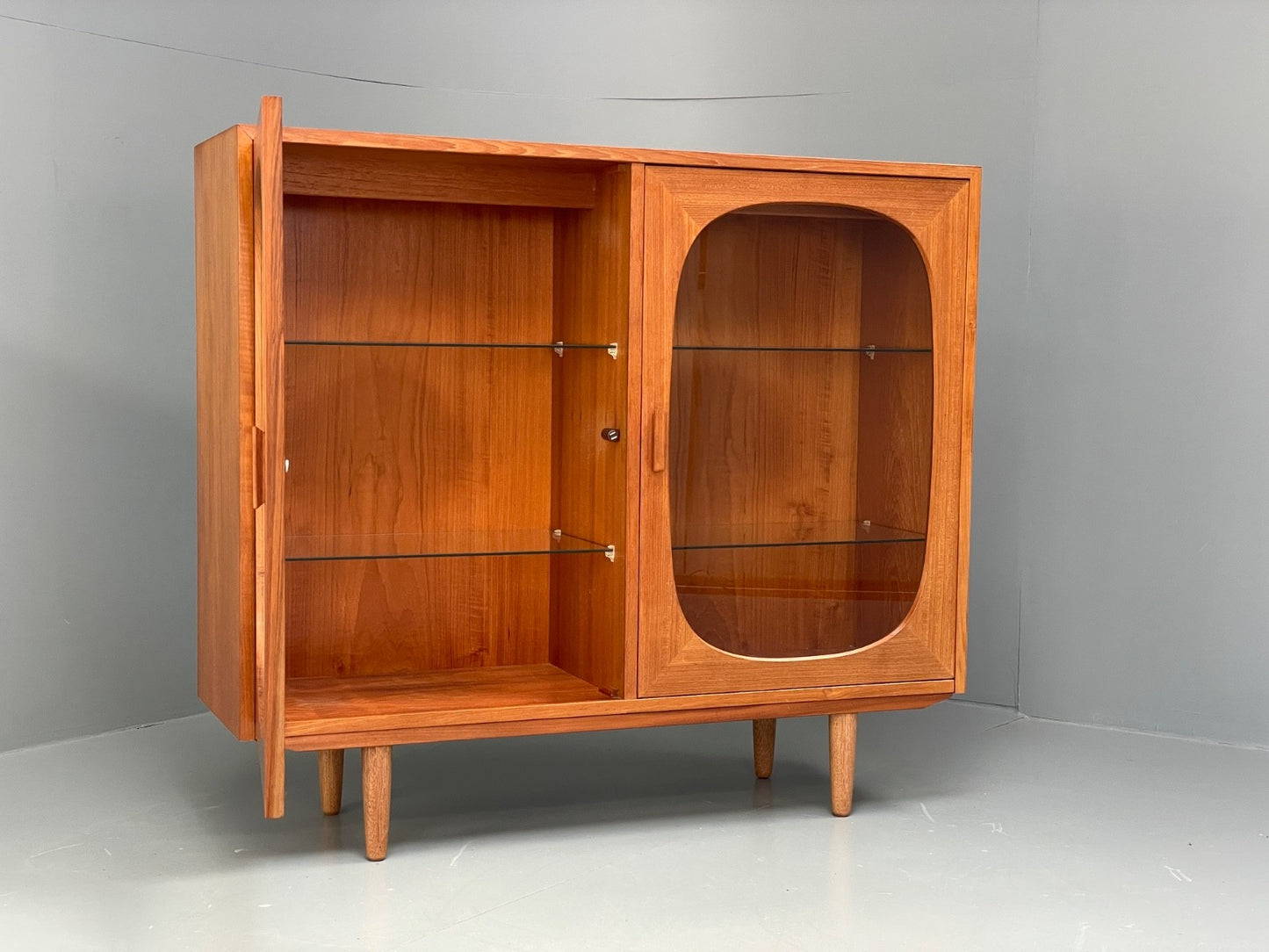 Vintage Teak Glazed Cabinet By Omann Jun 1970s Retro Danish EB9830 MWOO - UKDK FURNITURE