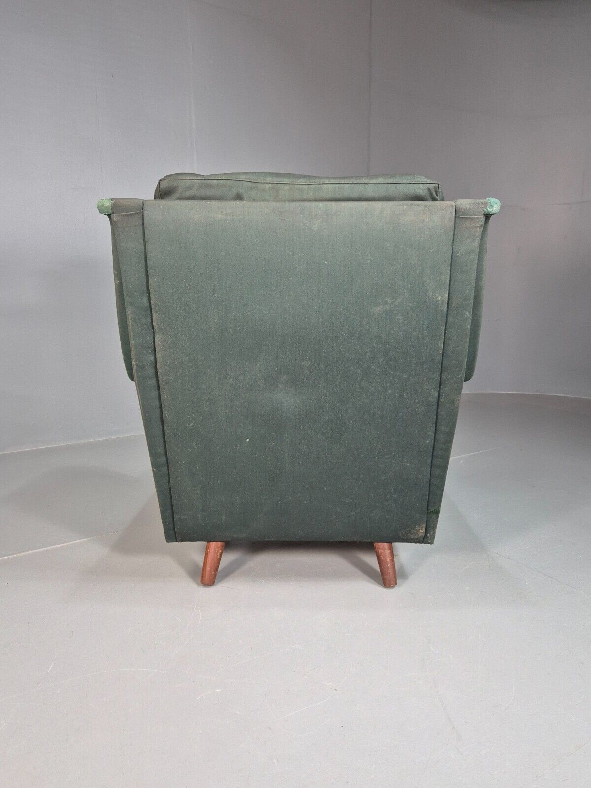 Mid Century Danish Lounge Chair Teak Legs Green Fabric Retro 1960s EB7444 MNOR - UKDK FURNITURE