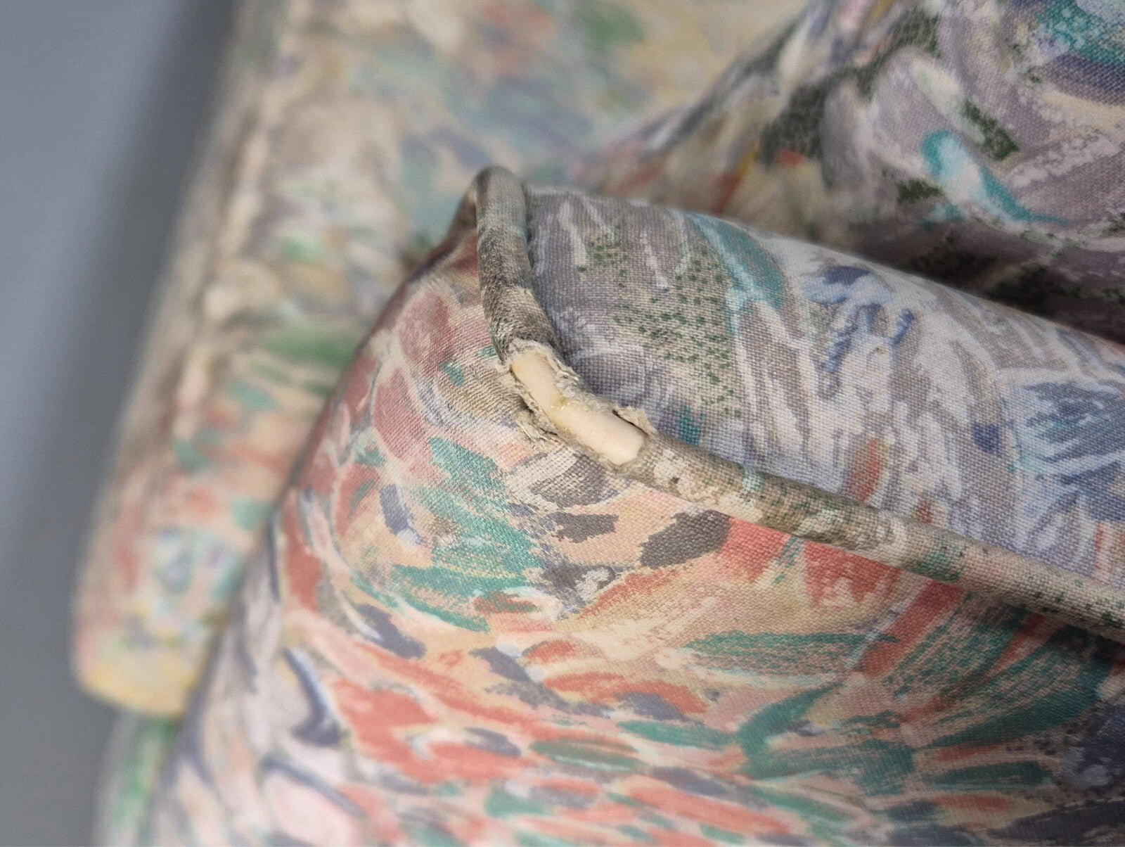 Vintage Two Seater Sofa Danish Mid Century Floral Fabric Beech Legs EB9584 M3SS - UKDK FURNITURE