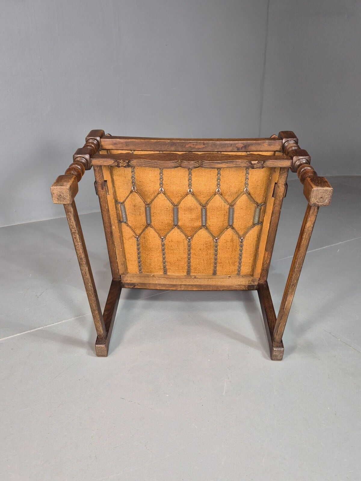 Vintage Danish Lounge Chair Brown leather Oak Frame Jacobean Style EB8089 VCAR - UKDK FURNITURE