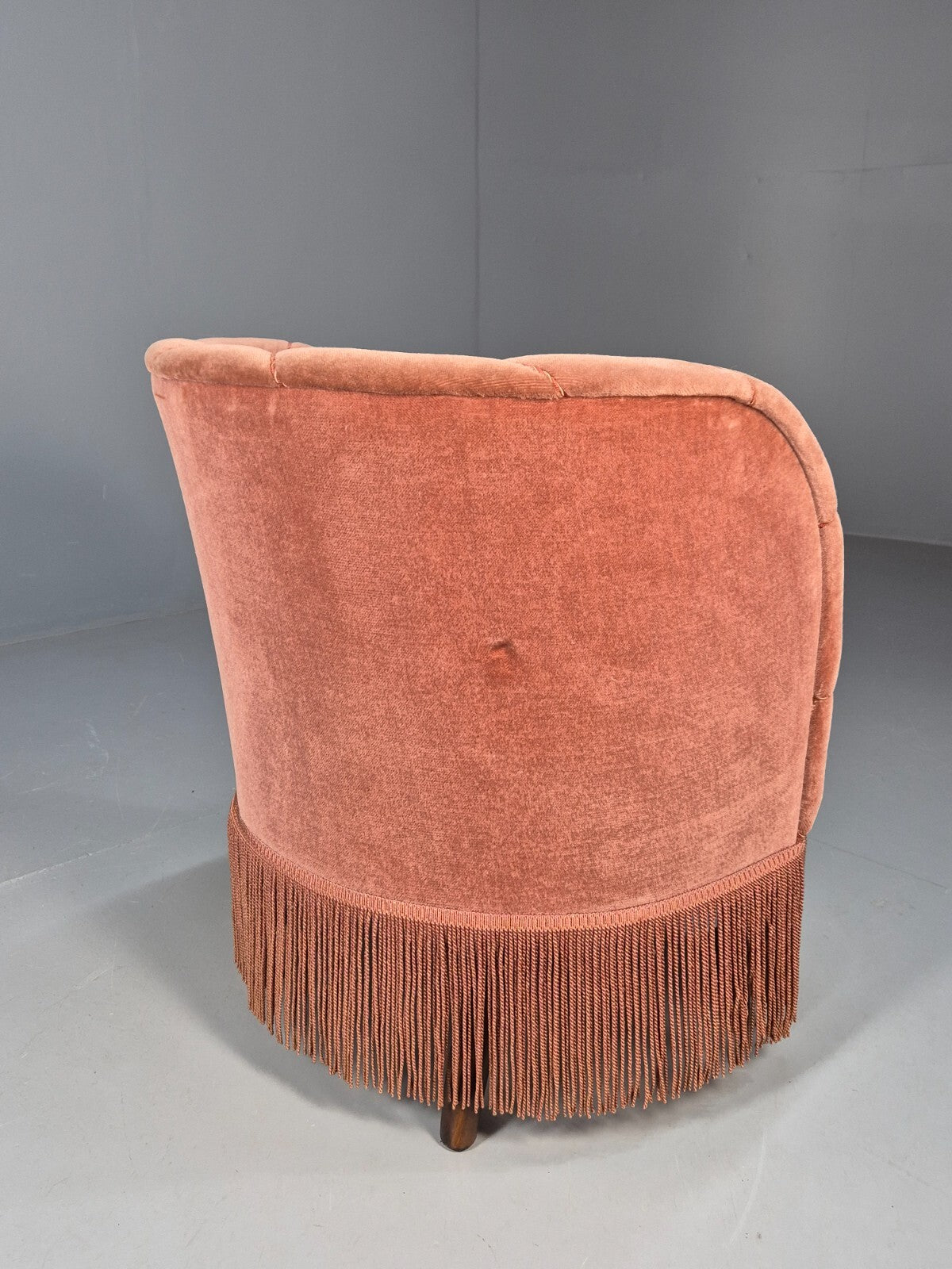 Vintage Pink Art Deco Tub Chair Danish 1930s Tassels EB9619 VCLO - UKDK FURNITURE