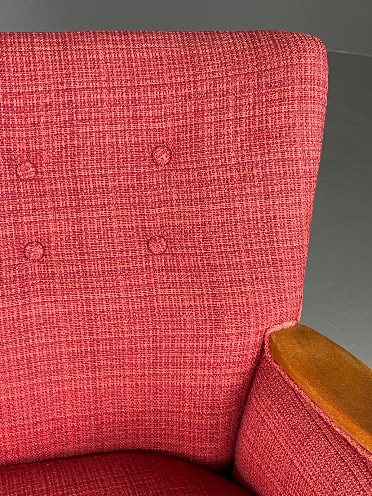 Vintage Danish Lounge Chair Red Slagelese Mobler Retro MCM EB6777 MNOR - UKDK FURNITURE