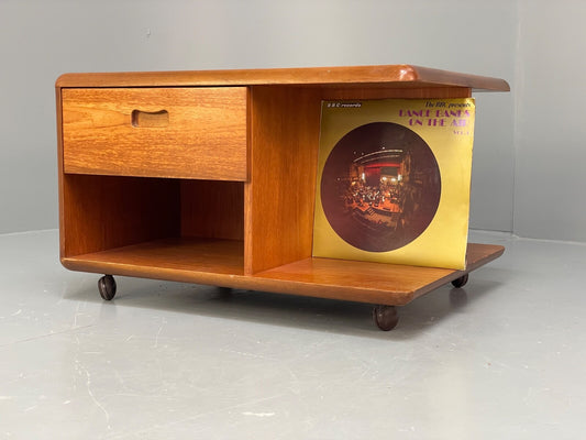 Vintage Teak Record Storage Coffee Table By Meredew Drawer EB9733 MWOO - UKDK FURNITURE