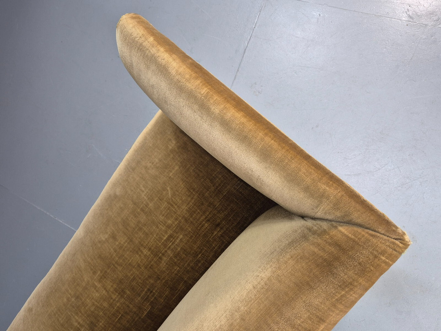 Vintage Gold Art Deco 2 Seat Sofa Danish 1930s High Sided Boxy Style EB9615 V2SS - UKDK FURNITURE