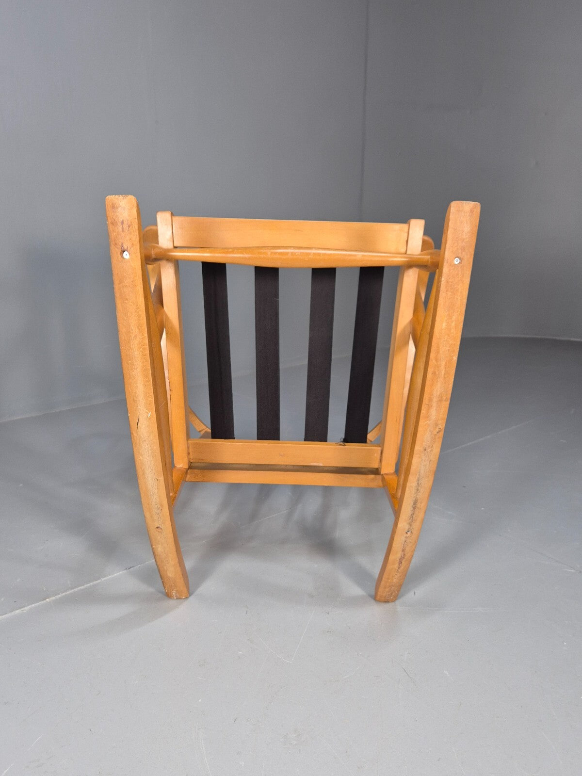 Vintage 1950s Rocking Chair Orange Pattern Fabric Beech Frame Retro EB9481 MNOR - UKDK FURNITURE