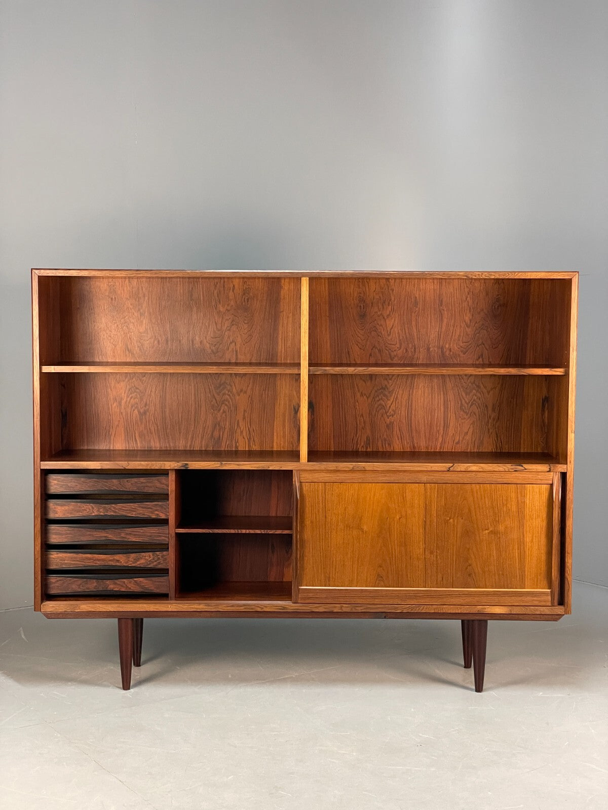 Midcentury Danish Tall Sideboard Storage Cabinet Vintage 1960s EB8674 MWOO - UKDK FURNITURE