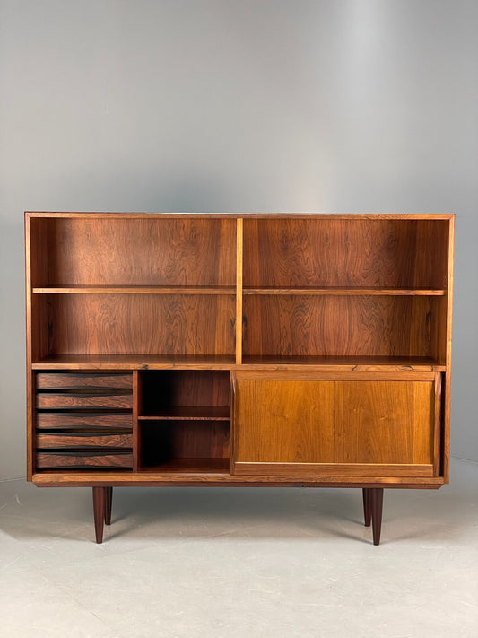 Midcentury Danish Tall Sideboard Storage Cabinet Vintage 1960s EB8674 MWOO - UKDK FURNITURE