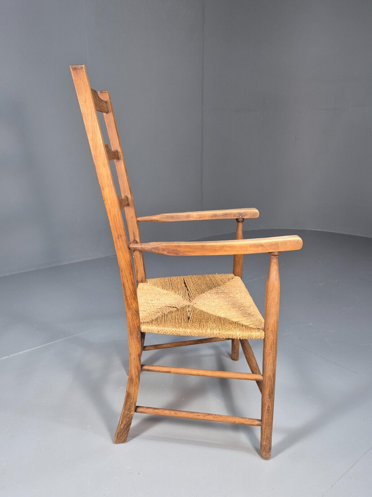 Vintage Danish Ladder Back Chair With Seagrass Seat EB8870 VBER - UKDK FURNITURE