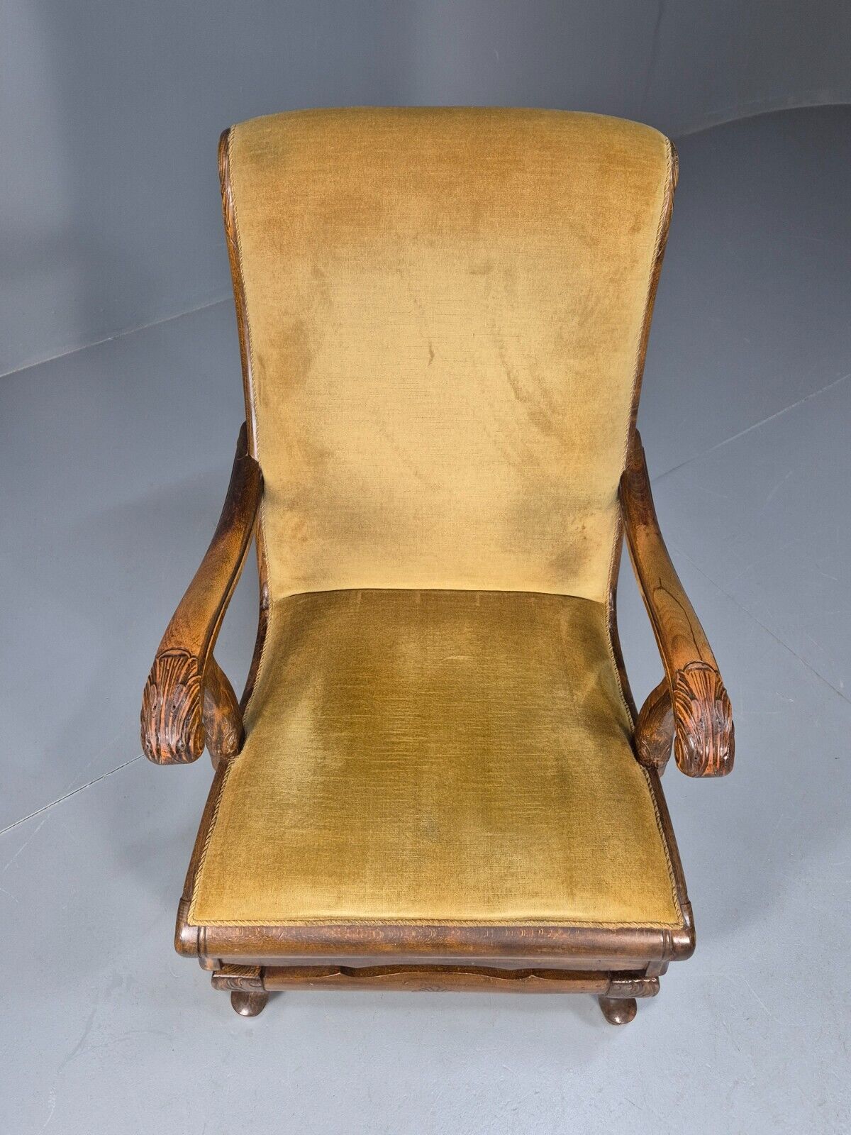 Vintage Danish Rocking Chair Beech and Gold Velour 1940s Retro EB9054 VCLO - UKDK FURNITURE