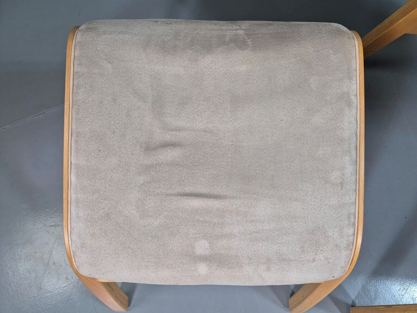 Vintage Danish Lounge Chair Footstool Faux Suede Bentwood MCM Retro EB7397 MNOR - UKDK FURNITURE