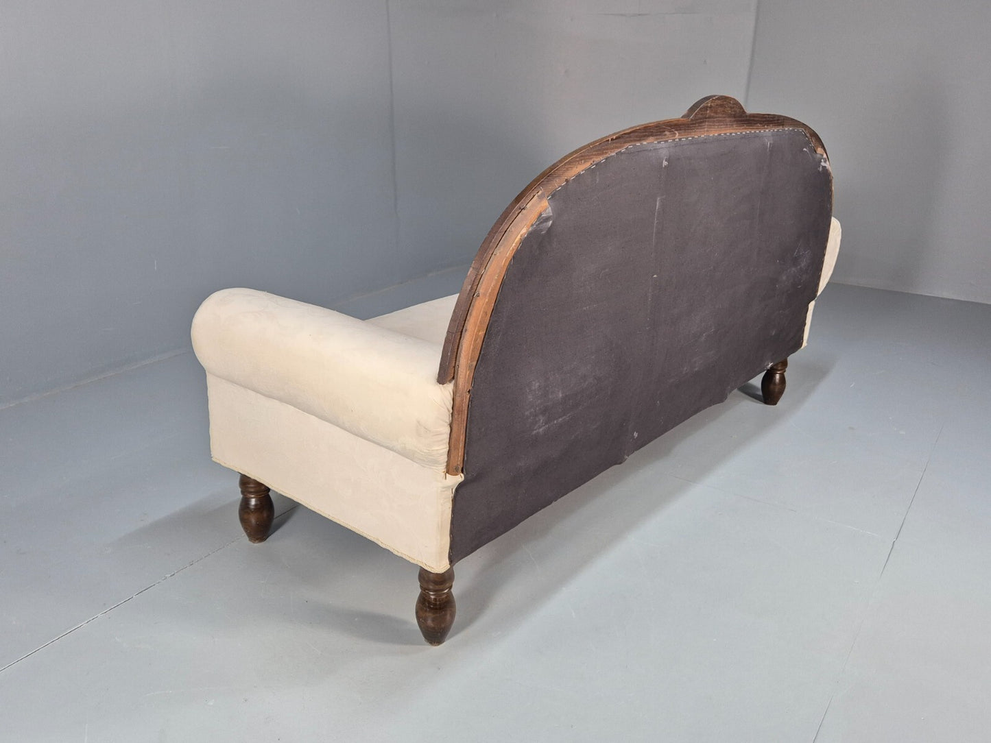 Antique Art Deco Danish Chaise Lounge Off White Mahogany Frame 1930s EB9623 VCHA - UKDK FURNITURE