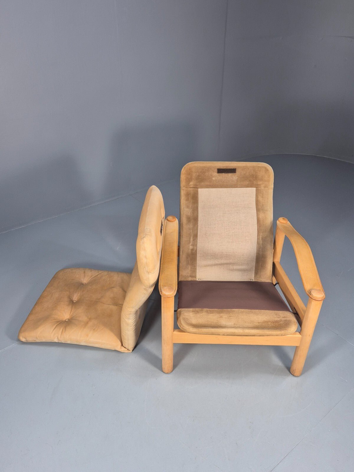 Vintage Nubuck Leather Lounge Chair Ebbe Gehl Danish Mid Century EB9301 MNOR - UKDK FURNITURE