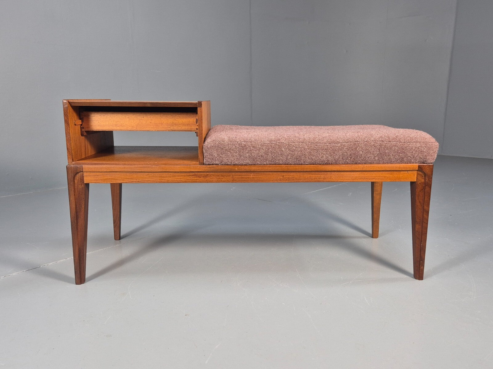 Vintage Teak Telephone Seat Drawer Mid Century Retro 1970s EB9085 MWOO - UKDK FURNITURE