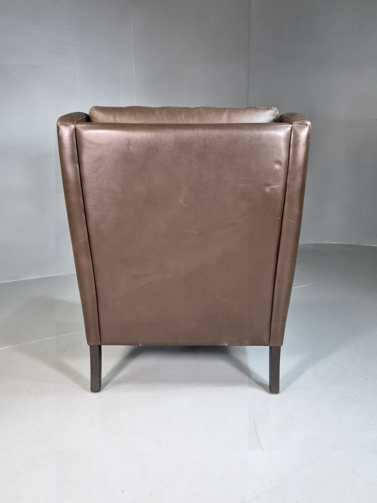 Vintage Danish Wingback Lounge Chair Brown Leather Mogensen Retro EB7211 MNOR - UKDK FURNITURE