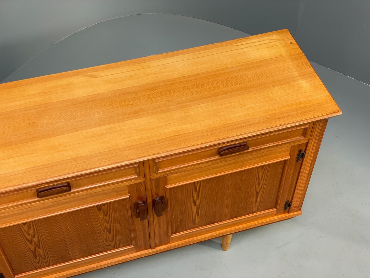 Vintage Pine Sideboard With Teak Handles Retro Unique Design EB9427 MWOO - UKDK FURNITURE
