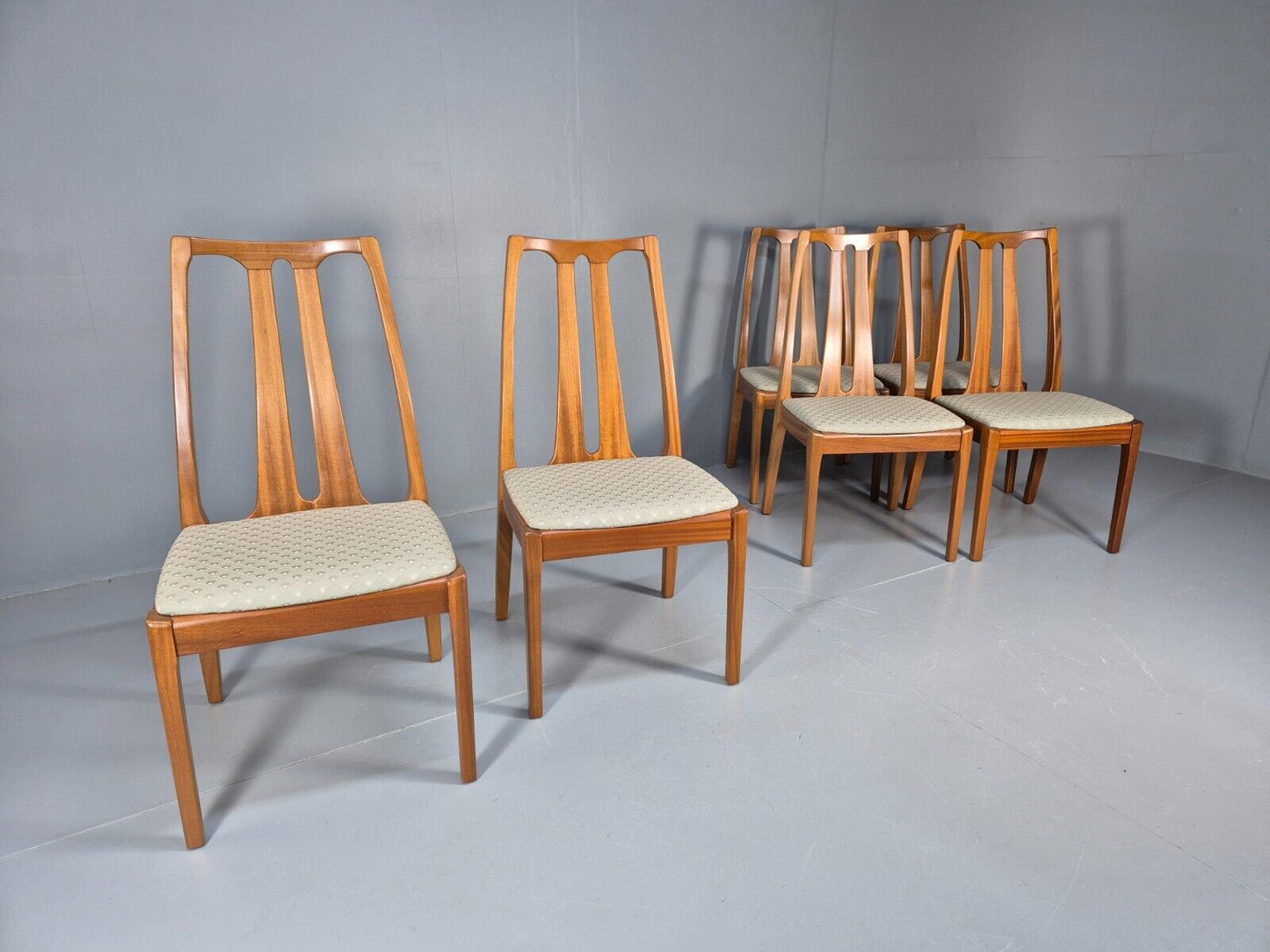 6 Vintage Teak Parker Knoll Dining Chairs High Backed MCM Retro EB9158 MDIN - UKDK FURNITURE