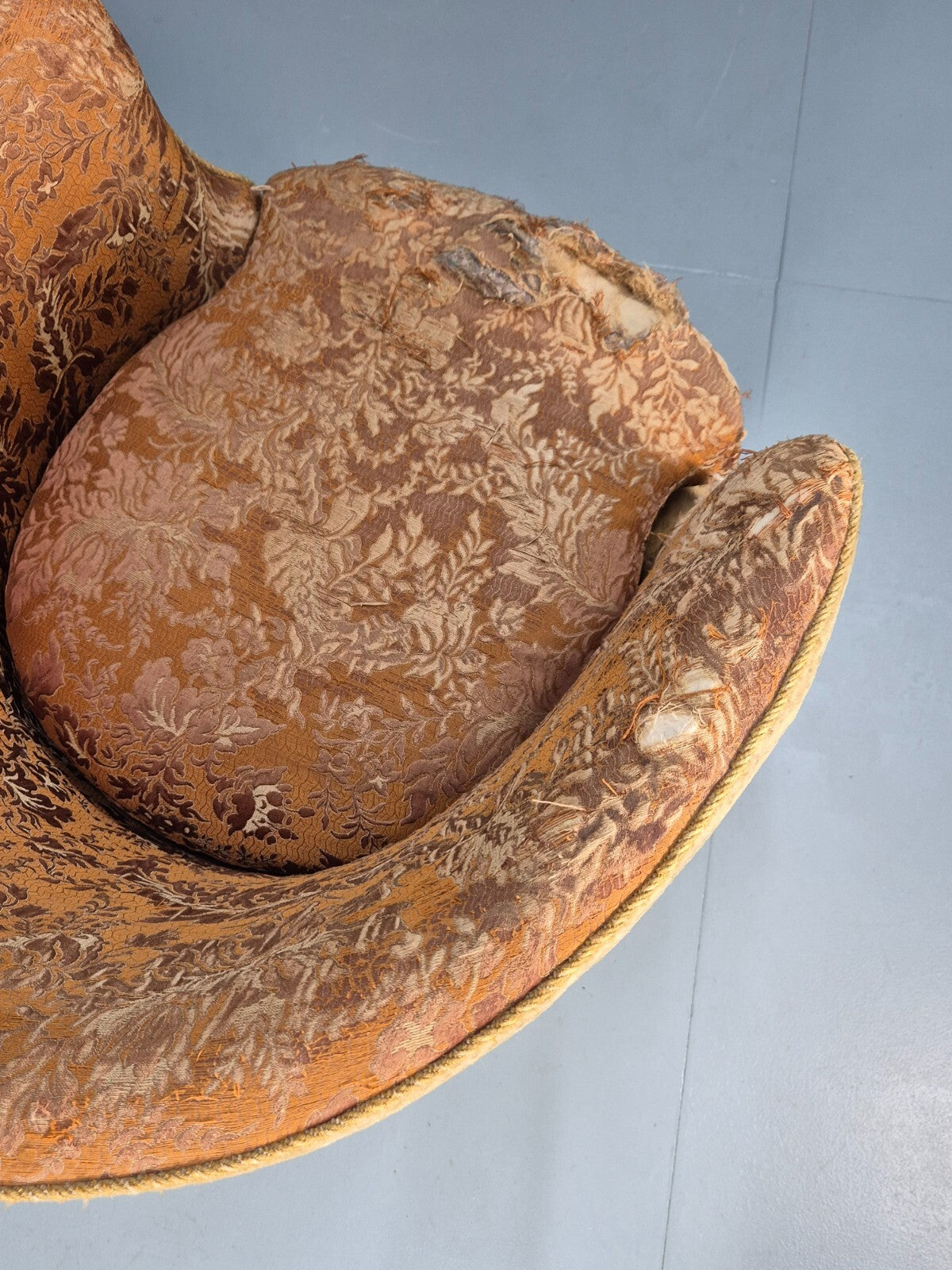 Vintage Danish Art Deco Tub Chair Gold Moquette Upholstery 1920s EB9055 VCLO - UKDK FURNITURE