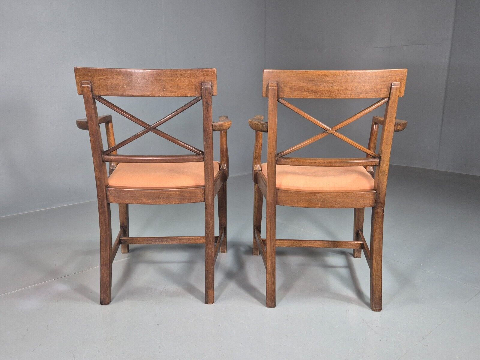 2 Vintage Desk Chairs Beech Frame Early Twentieth Century EB7823 VDIN - UKDK FURNITURE