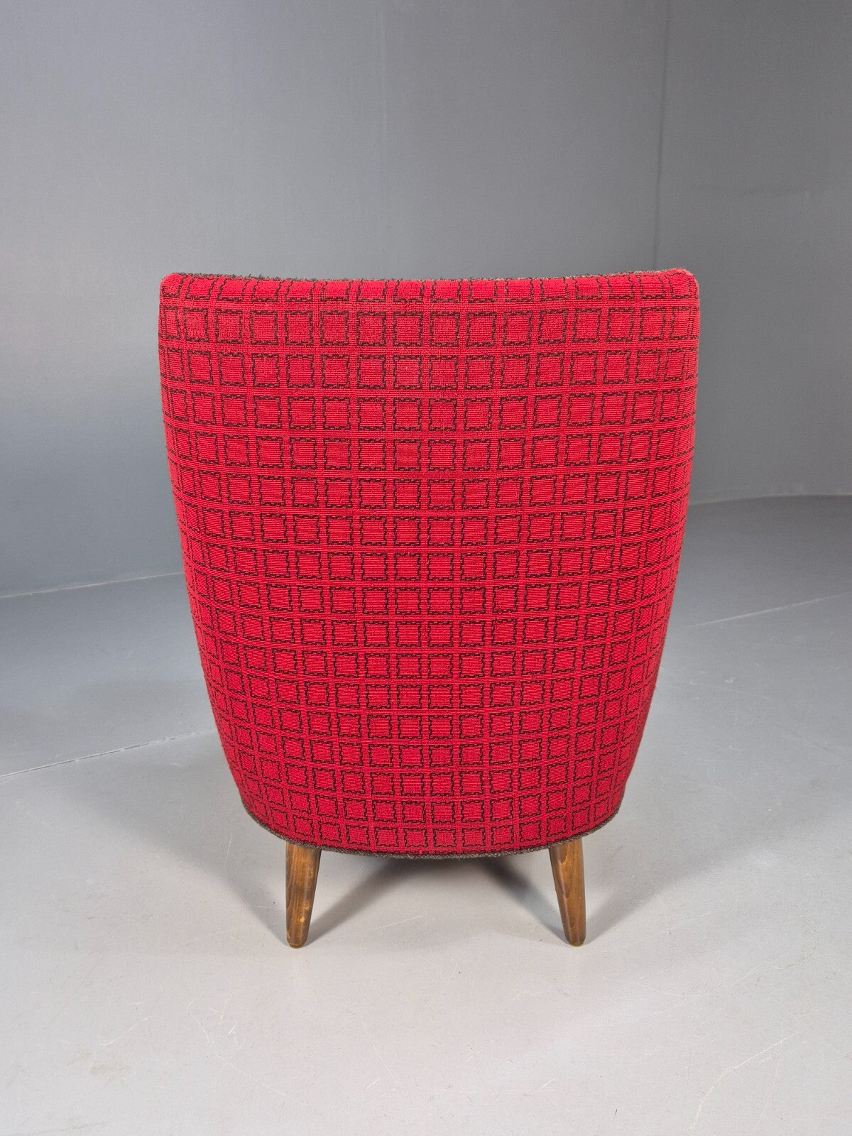 Vintage Danish 1950s Tub Chair Teak Arms Original Cloth Retro MCM EB9624 MNOR - UKDK FURNITURE