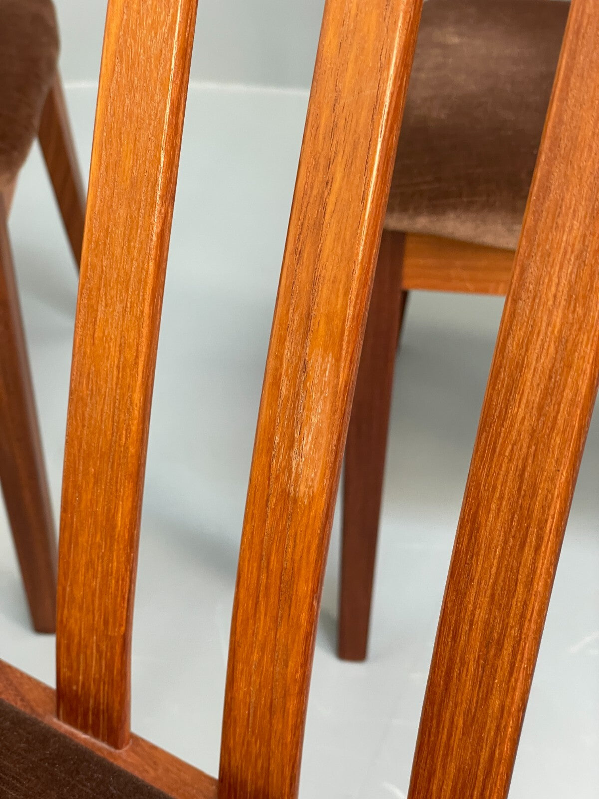 Vintage G Plan Fresco Teak Dining Chairs Six Brown Velour Retro EB9780 MDIN - UKDK FURNITURE