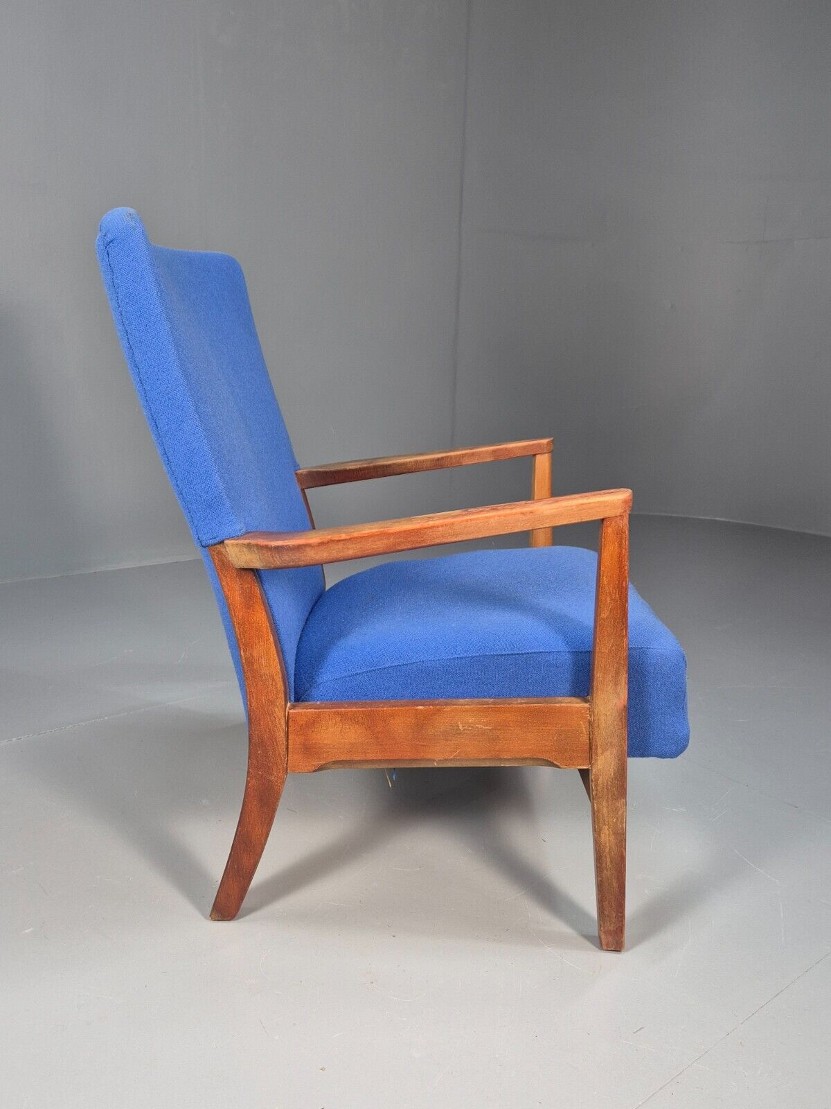 Vintage Danish Lounge Chair Blue Beech Frame Vamo 1950s Retro MCM EB8771 MNOR - UKDK FURNITURE