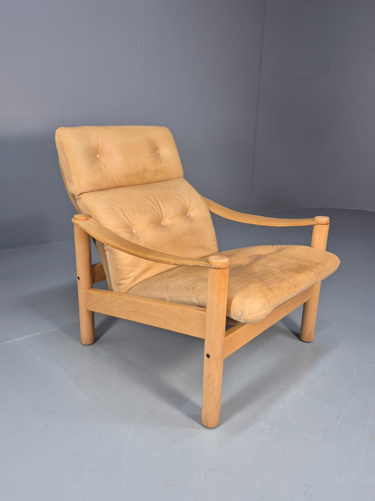 Vintage Nubuck Leather Lounge Chair Ebbe Gehl Danish Mid Century EB9301 MNOR - UKDK FURNITURE