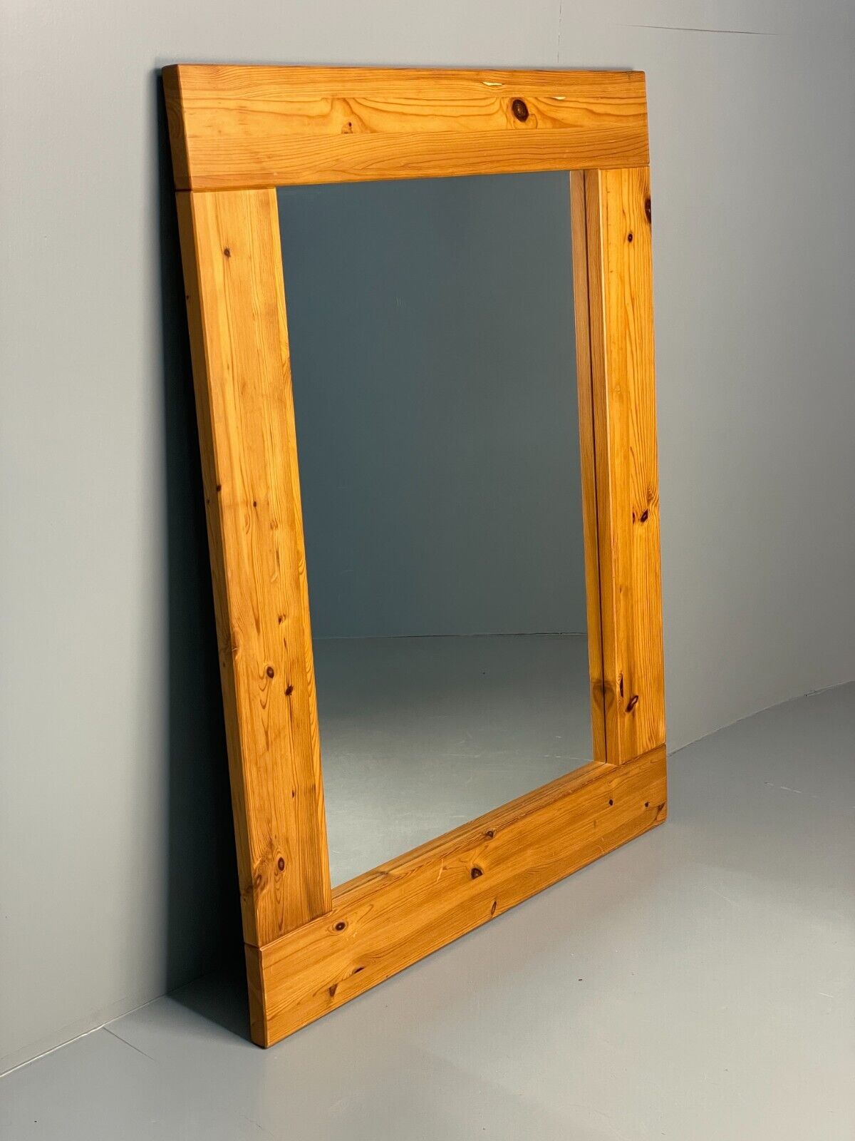 Vintage Danish Large Solid Pine Rectangular Mirror EB8411 MWOO - UKDK FURNITURE