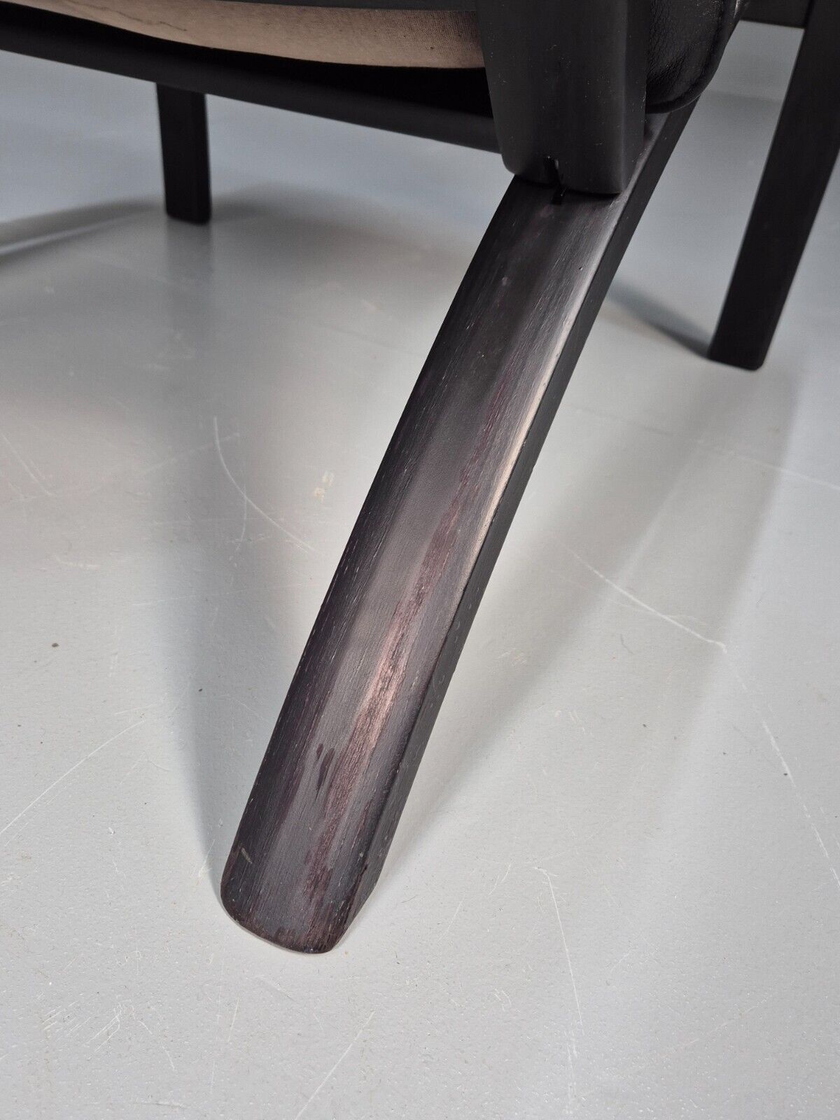 Vintage Danish Bentwood Armchair Black Leather Black Frame Reclining EB8770 MBEN - UKDK FURNITURE