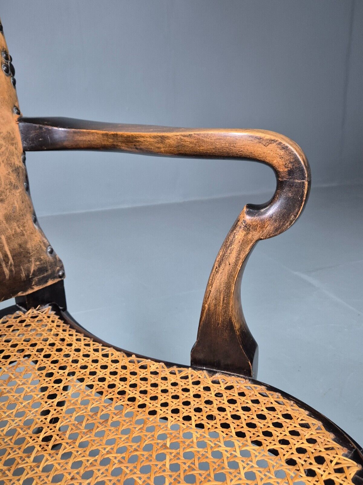 Vintage Lounge Chair Beech Frame Bergere Seat Antique Early 20th EB7640 VCLO - UKDK FURNITURE