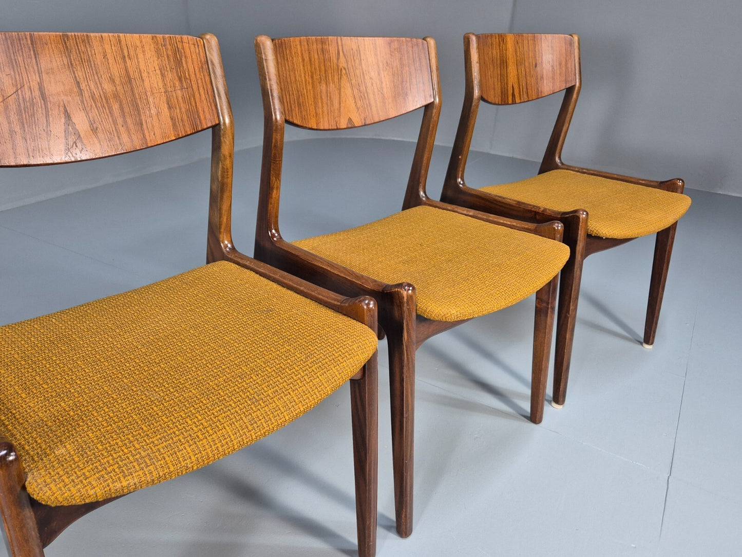 4 Vintage Danish Farso Stolefabrik Walnut Orange 19060s MCM EB9537 MDIN - UKDK FURNITURE