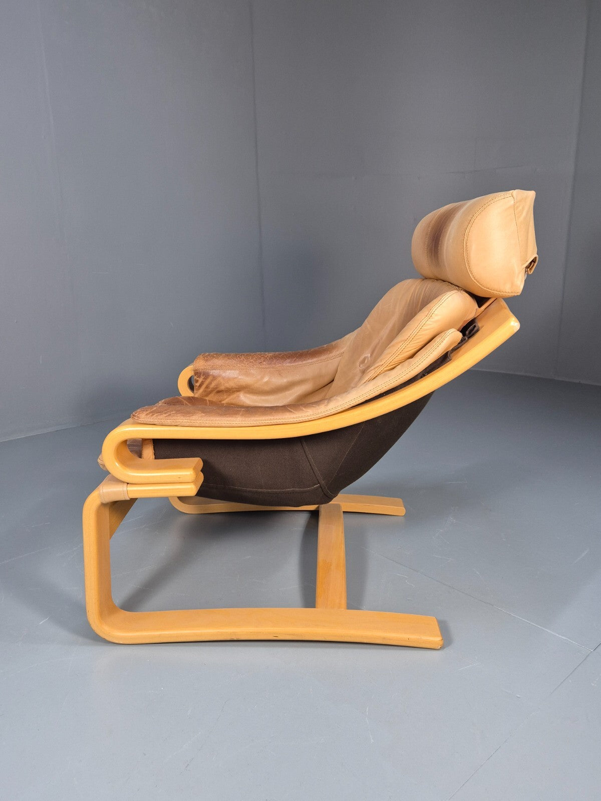 Vintage Danish Skippers Bentwood and Leather Apollo Lounge Chair EB9268 MBEN - UKDK FURNITURE