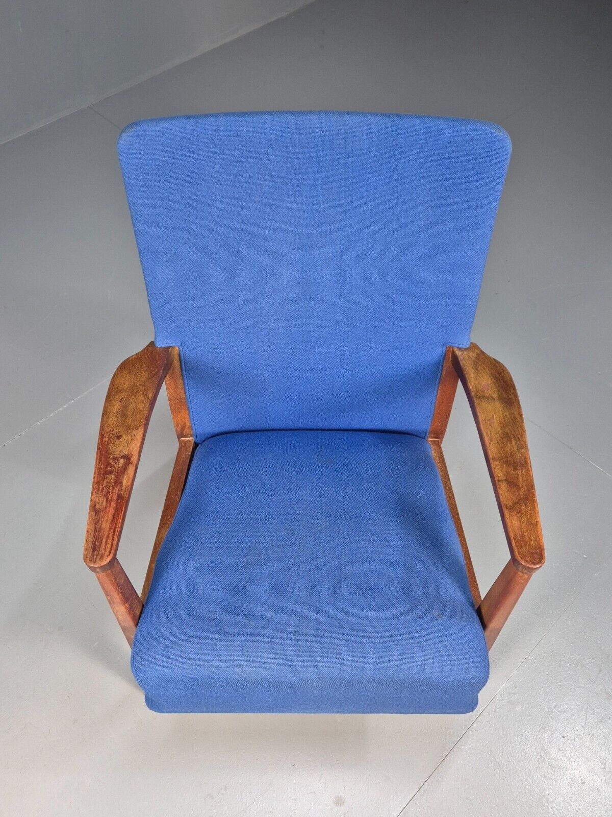 Vintage Danish Lounge Chair Blue Beech Frame Vamo 1950s Retro MCM EB8771 MNOR - UKDK FURNITURE