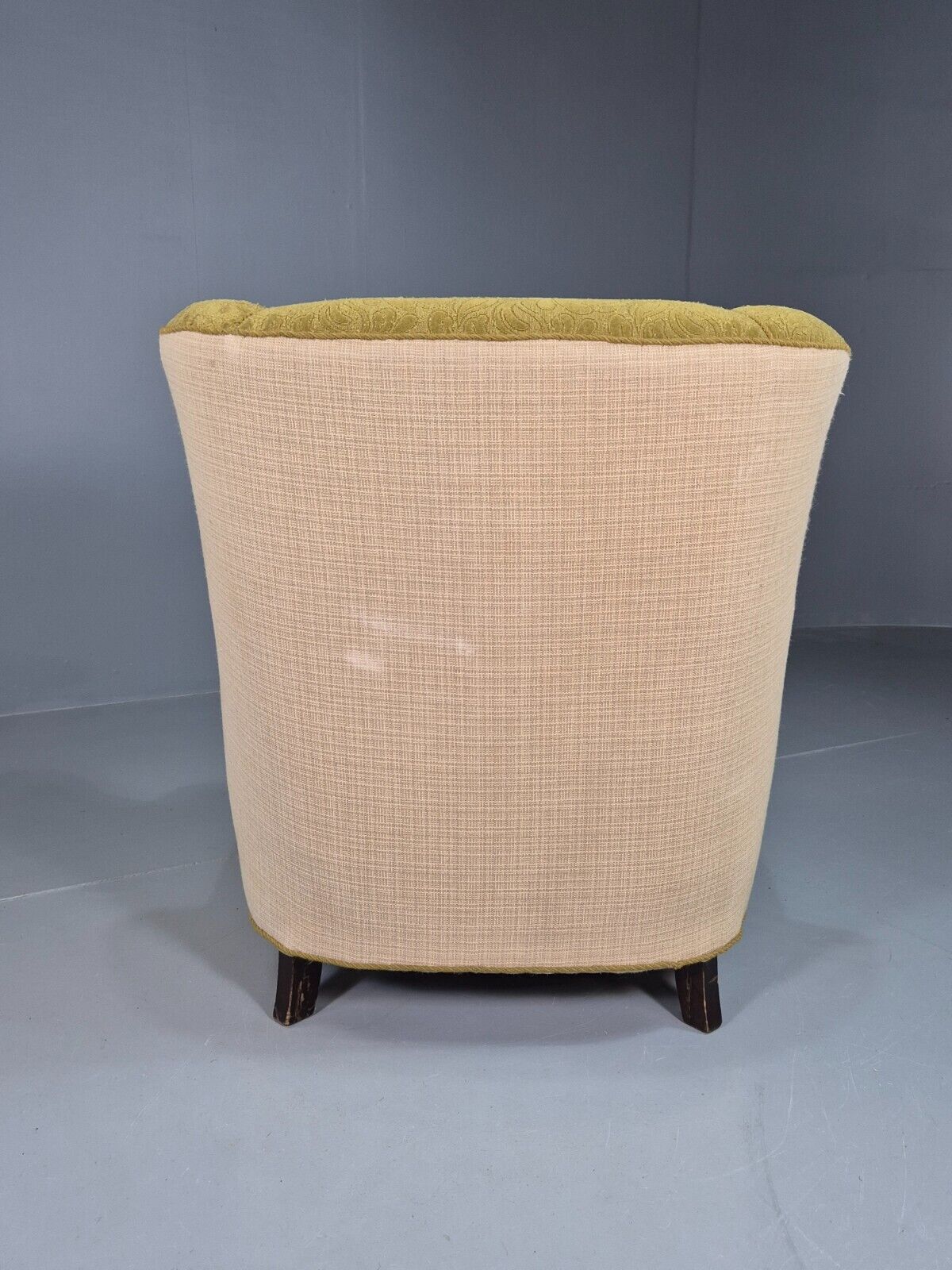 Vintage Danish Lounge Chairs Green and Cream Shell Back 1940s Deco EB7658 VCLO - UKDK FURNITURE
