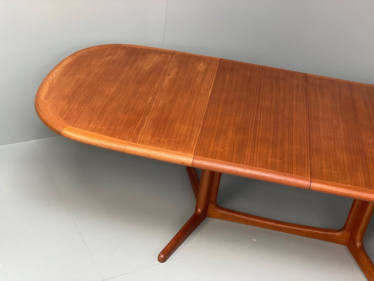 Teak Extending Dining Table Oval Vintage Danish Edvard Valentinsen EB9753 MWOO - UKDK FURNITURE