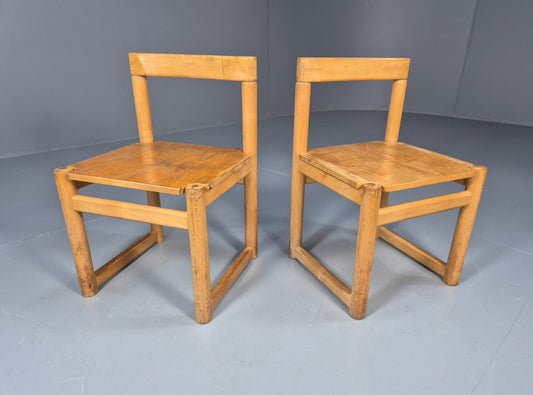 2 Vintage Danish Children Chairs Bech Wood 1960s Retro EB9672 MSTA - UKDK FURNITURE