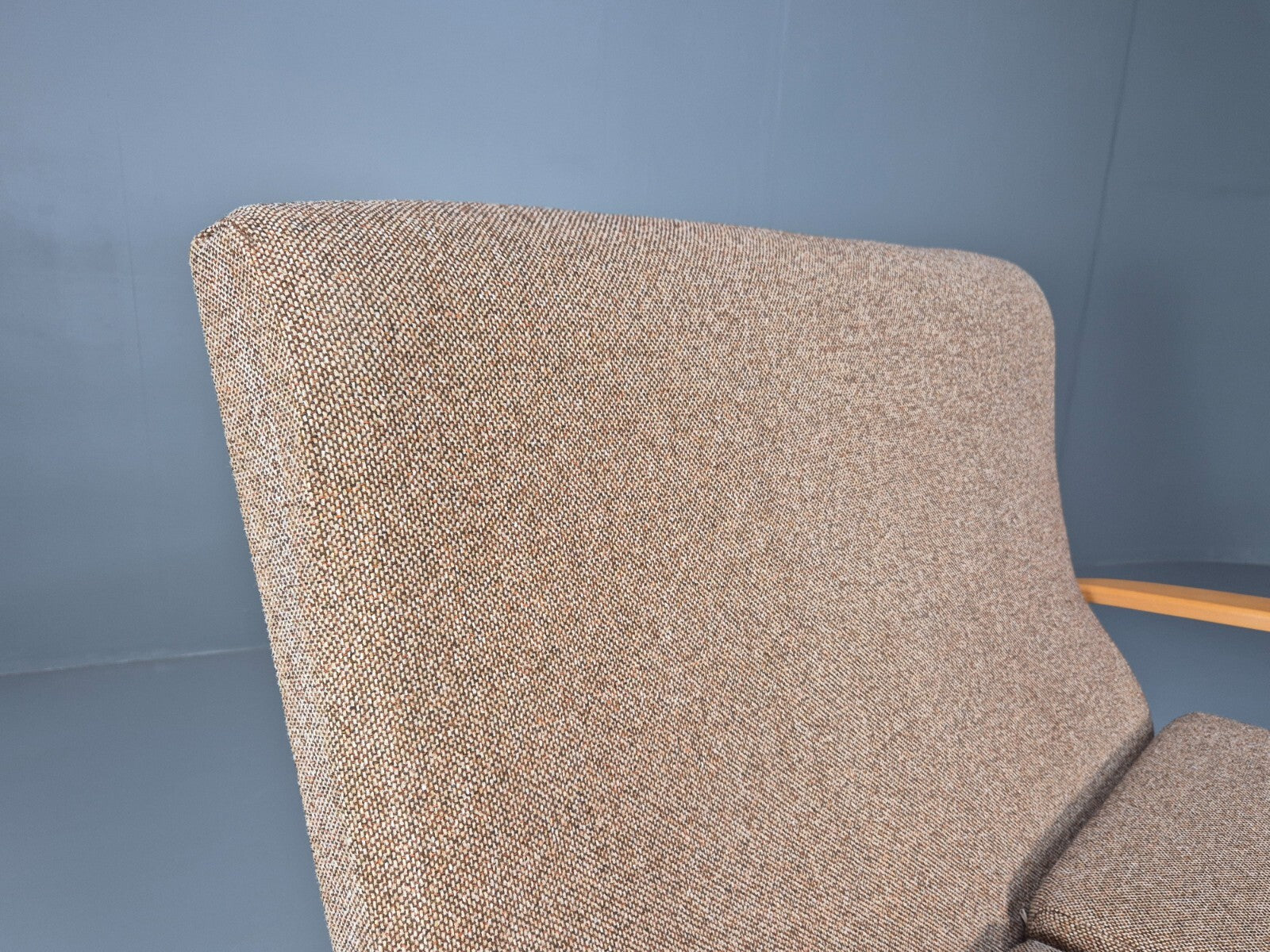 Vintage 2 Seater Sofa Beige Fabric Beech Frame Danish Design EB9490 M2SS - UKDK FURNITURE