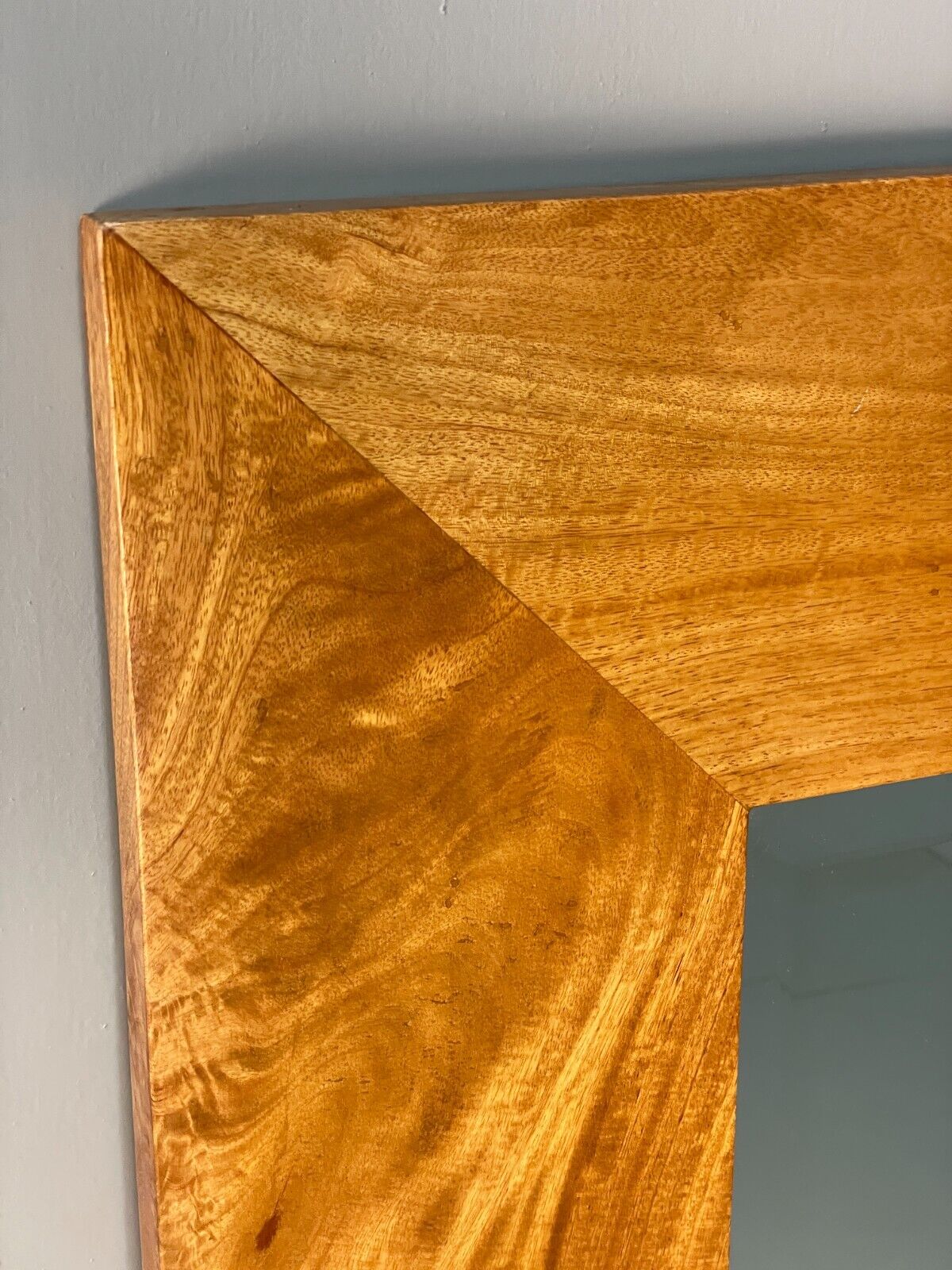Large Rectangular Wall Mirror In A Satin Birch Wood EB8390 MWOO - UKDK FURNITURE