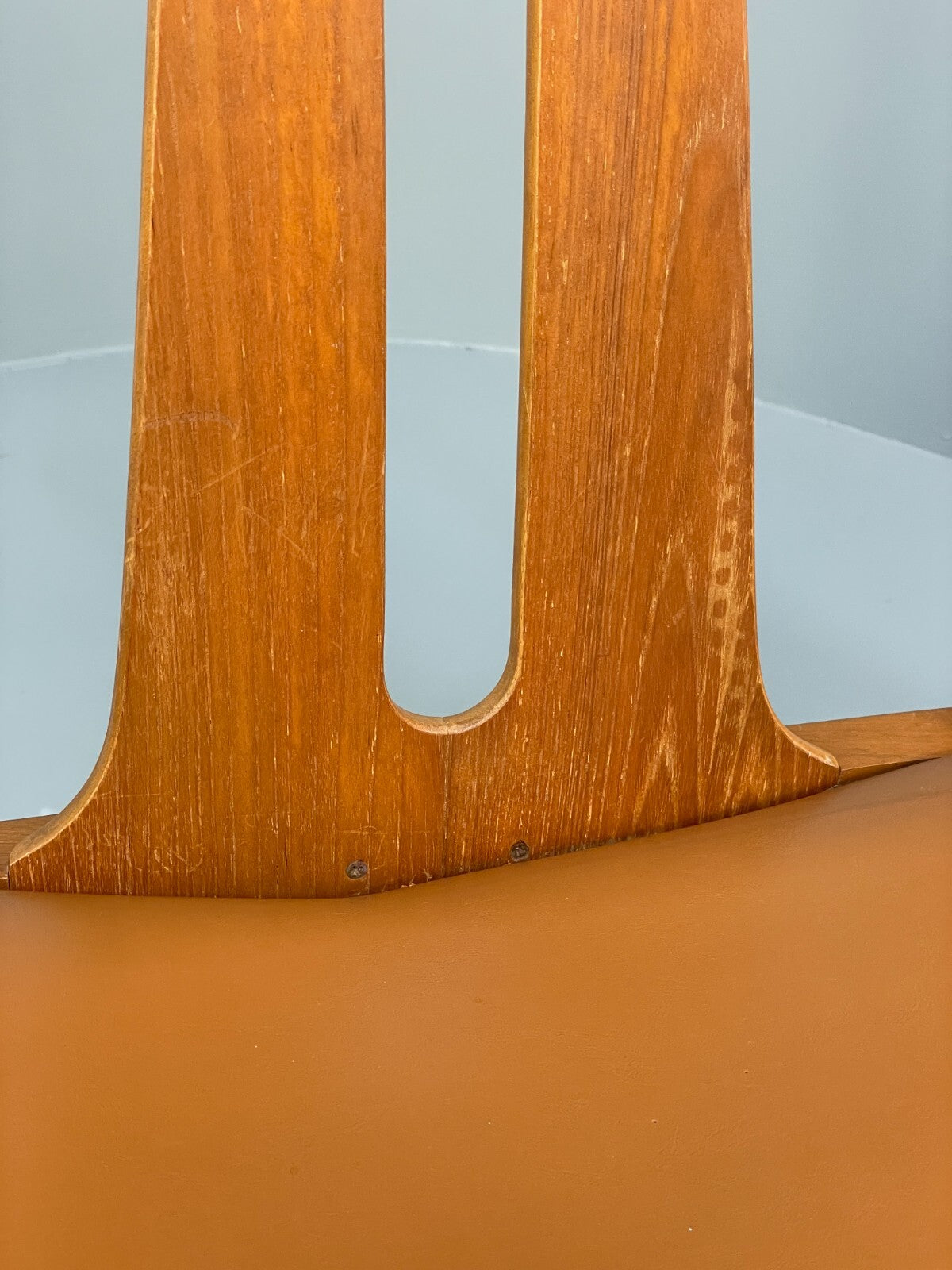 Vintage Nathan Tan Dining Chairs Set Of 4 Vinyl Mahogany 1970s EB9727 MDIN - UKDK FURNITURE