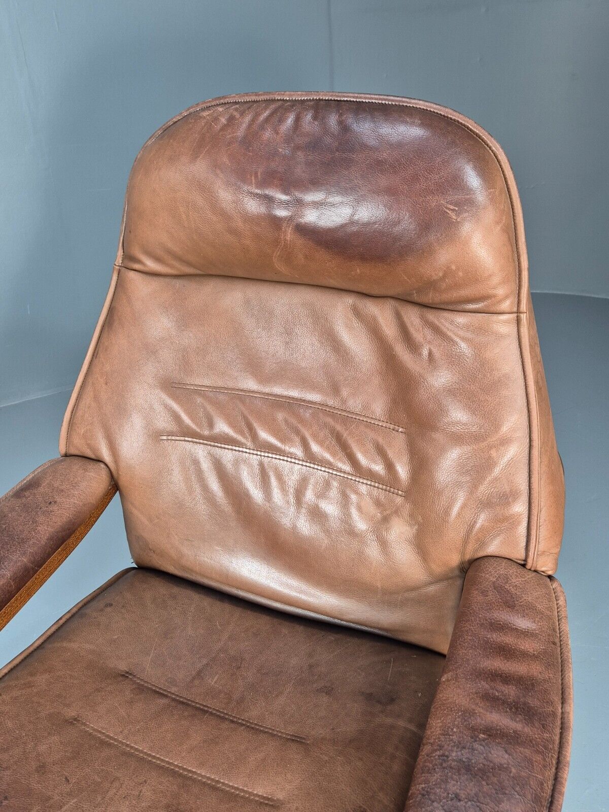 Vintage Danish Lounge Chair Brown Leather Bentwood Reclines Retro EB8783 MBEN - UKDK FURNITURE