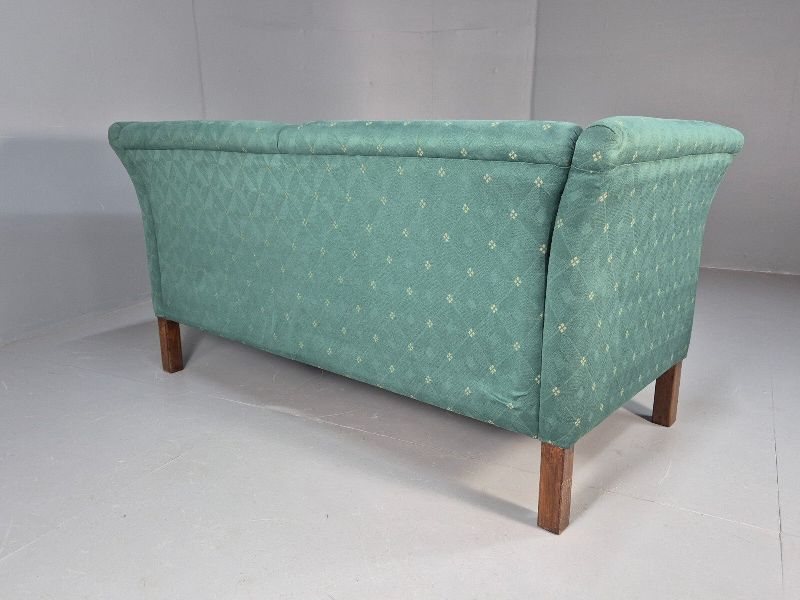 Vintage Danish Green 2 Seat Classic Mid Century Shaped Sofa 1980s EB9565 M2SS - UKDK FURNITURE