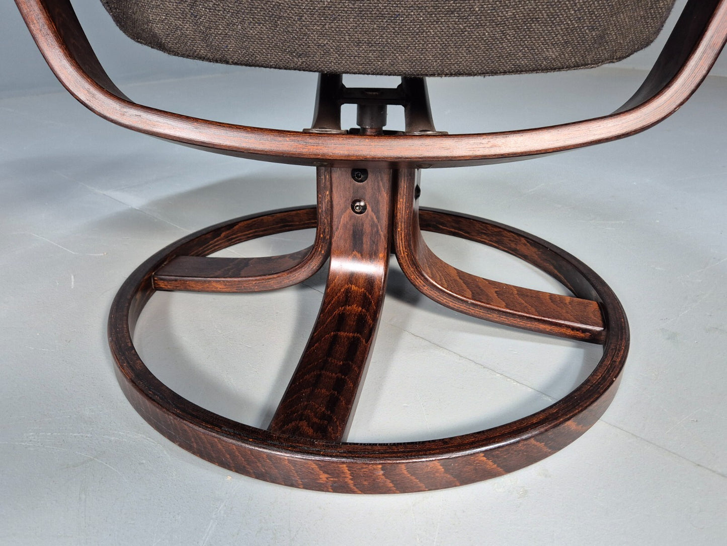 2 Vintage Danish Tan Leather Lounge Chairs Swivel Base MCM Retro EB9299 MSWI - UKDK FURNITURE